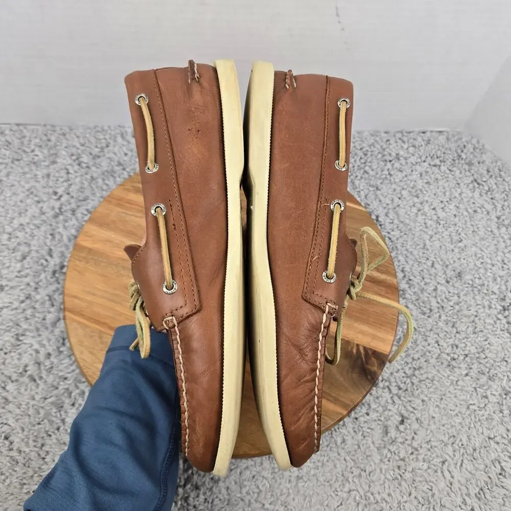 Sperry Top Sider Men 12M Authentic Original 2-Eye Brown Leather Casual Boat Shoe